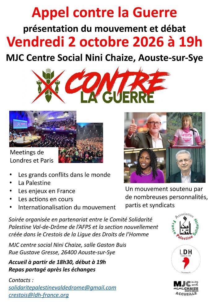 2026 10 02 soiree contre la guerre small