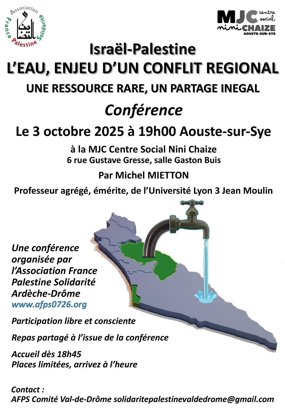 Affiche conference eau palestine 1